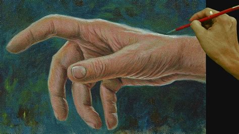How To Paint Realistic Hand In Acrylic Acrylic Painting Lessons