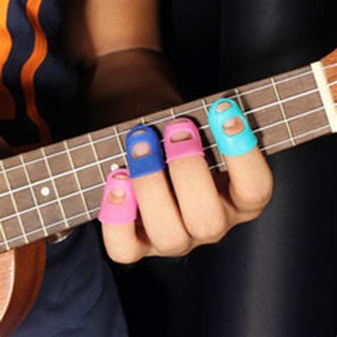 4pcsset Guitar String Finger Guard Fingertip Protector Silicone Left