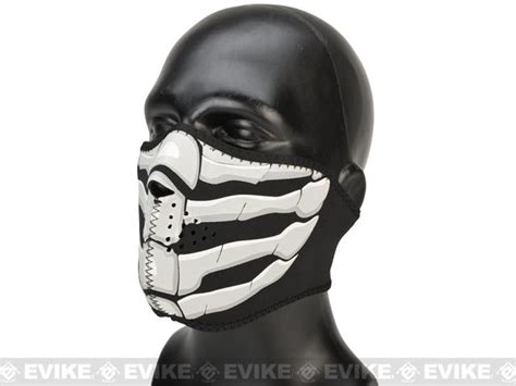 Zan Neoprene Glow In The Dark Half Face Mask Bone Breath Tactical