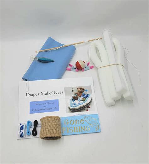 DIY Fishing Boat Diaper Cake KIT Includes Paper Manuel Etsy