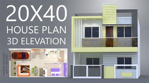 20x40 House Plan With 3d Elevation By Nikshail Youtube Images And