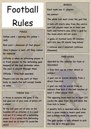 Football Rules Teaching Resources