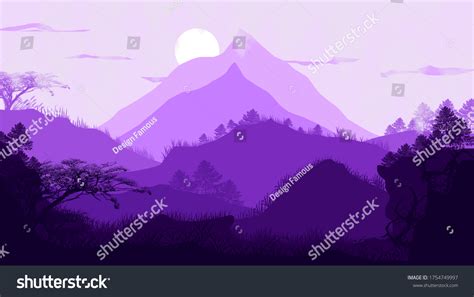Mountain Flat Landscape Conceptual Design Illustration Stock