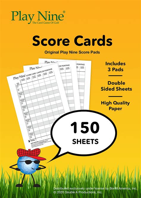 Play Nine The Card Game Of Golf Original Score Cards 3 Pack In 2022