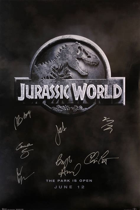 Jurassic World Chris Pratt Signed Poster