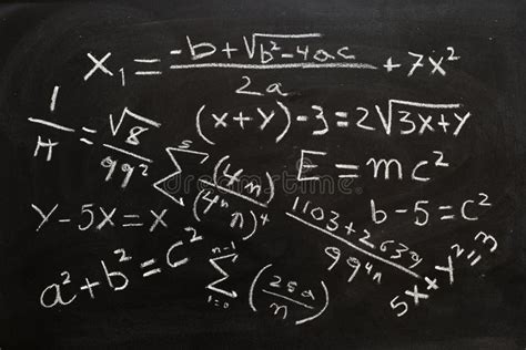 Mathematical Equations Written On A Blackboard Stock Photo Image Of