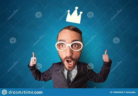 Big Head On Small Body With Crown Stock Photo Image Of