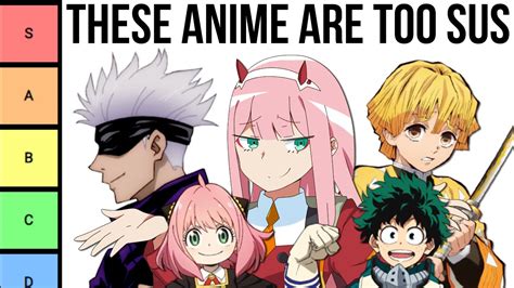 Ranking Every Anime Based On How Sus They Are Youtube