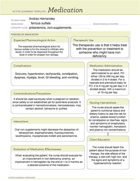 Anemia Ati Active Learning Template System Disorder C