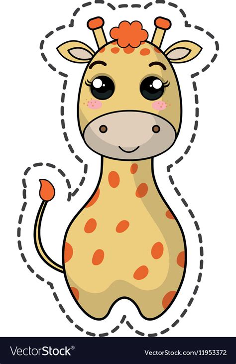 Cute Giraffe Kawaii Character Royalty Free Vector Image