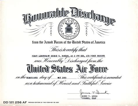 Honorable Discharge Certificate Panfamphotos