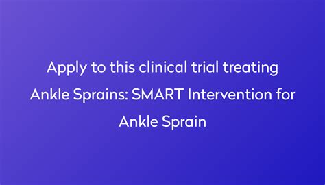 Smart Intervention For Ankle Sprain Clinical Trial 2023 Power