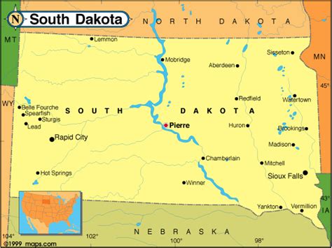 South Dakota Base And Elevation Maps