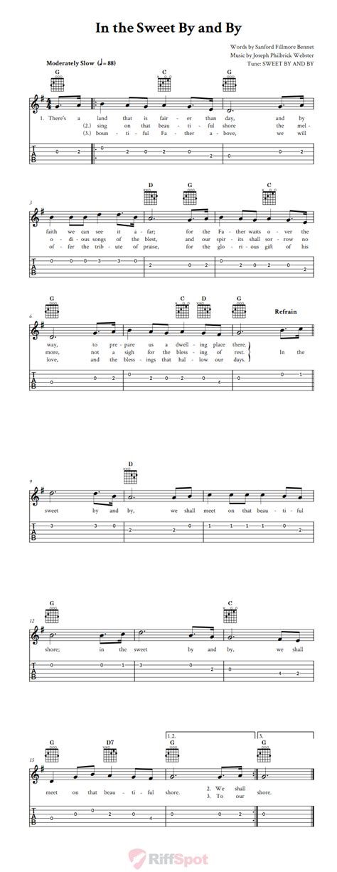 In The Sweet By And By Easy Guitar Sheet Music And Tab With Chords