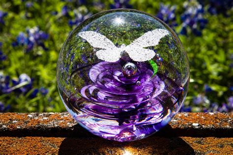Butterfly Snowfall Orb With Cremation Ash By Jake 124 00 Ashes In Glass Clear Glass Glass