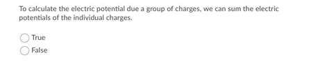 Solved To Calculate The Electric Potential Due A Group Of