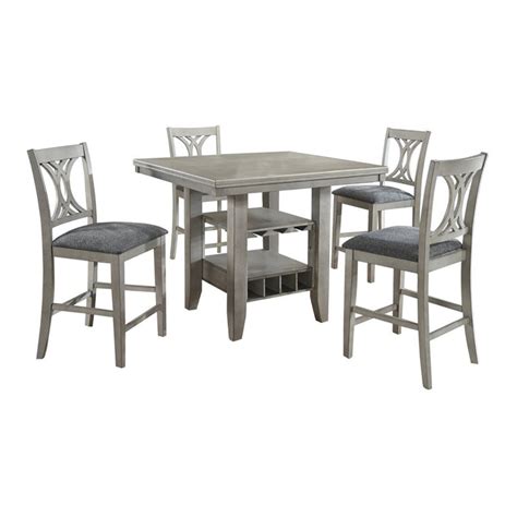 Pilaster Designs Garcia 5 Piece Farmhouse Wood Counter Height Dining