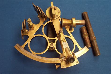 a sextant that appears to be of quite elementary design and rugged and well