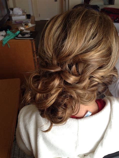 Side Bun Curly Bun Messy Bun Updo Beachy Hair Wedding Hair Bridal