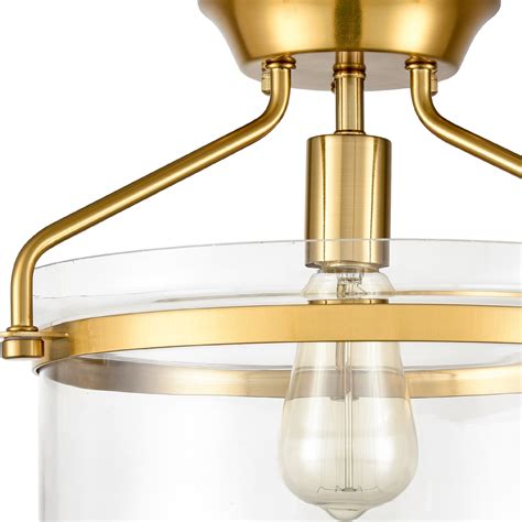 Modern Mid Century Gold Clear Glass Ceiling Lights Brass