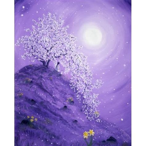Moonlight Painting Painting Purple Art