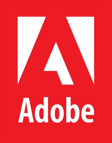 The Adobe Logo On A Red Background With White Letters And An Arrow In
