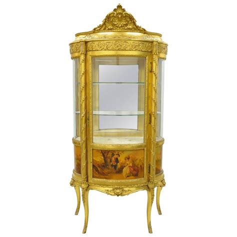 Check spelling or type a new query. French Louis XV Gold Gilt Wood Vernis Martin Curved Glass ...