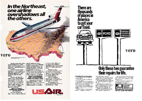 Usair Airline Magazine Ad Clipping Print Page Ford Mercury Lincoln