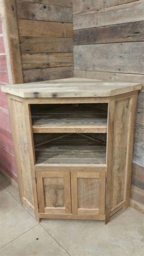 If you need something as simple as possible that does the job amish make solid wood tv cabinet with opaque wooden doors, glass doors, wide upper shelf and two. Custom Made Rustic Barn Wood Corner Entertainment Center ...