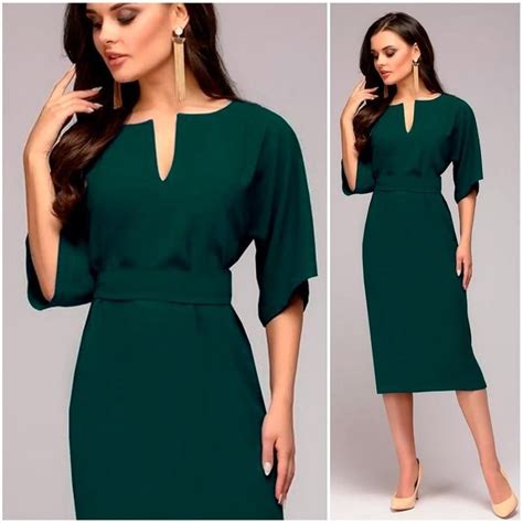 Green Dress Casual Office Dresses For Women Burgundy