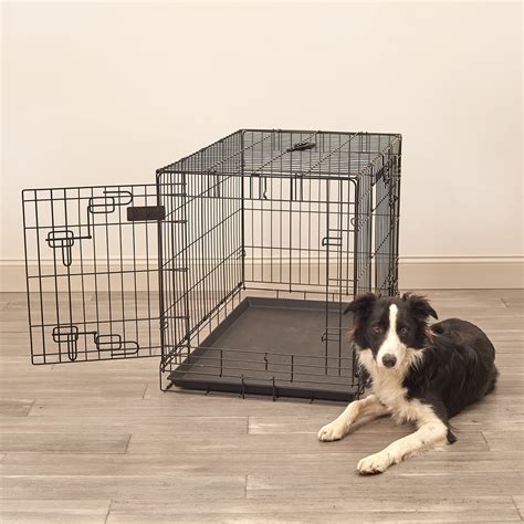 Pet Sentinel Foldable Dog Crate Large 36l X 22w X 25h