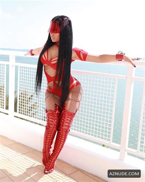Nicki Minaj Hot Photos In Red Costume Aznude