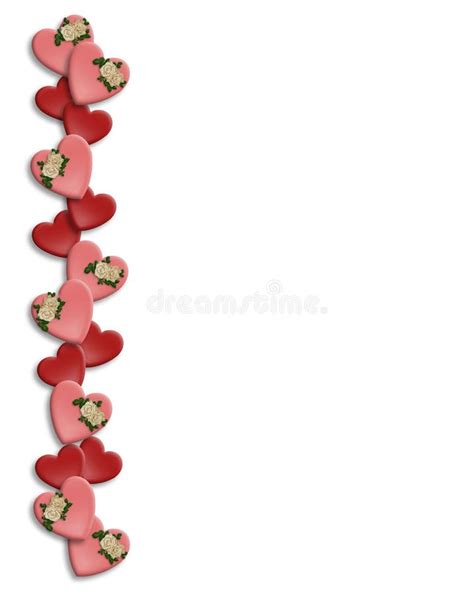 Valentine Border Hearts And Ribbons Stock Illustration Illustration