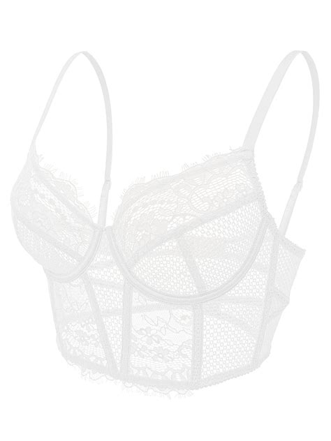 Lace Balconette See Through Underwire Multiway Bralette White Wingslove