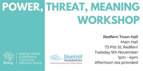 They may be completely successful, partly successful, or may not work at all. Power, Threat, Meaning Workshop | BEING