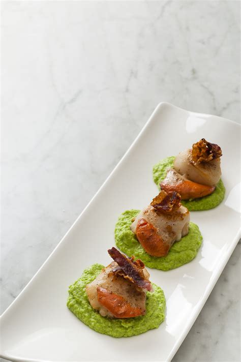Scallops On Pea Purée With Pancetta Recipe Starters Recipes