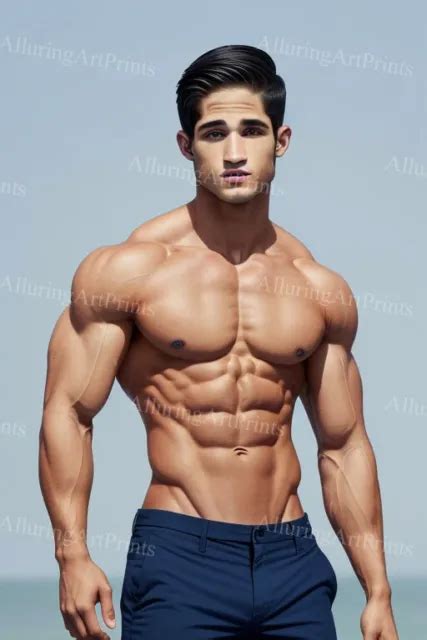 Male Model Print Muscular Handsome Beefcake Shirtless Pumped Chest Hot Man Mm519 5 60 Picclick