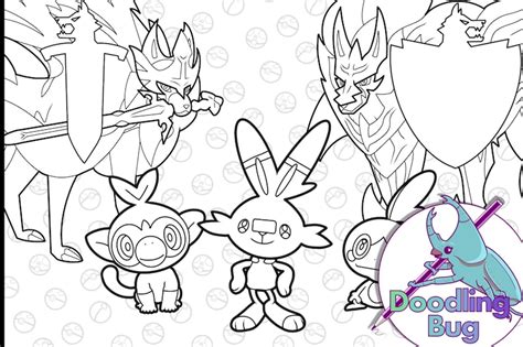 Pokemon Sword And Shield Colouring Page Etsy Uk