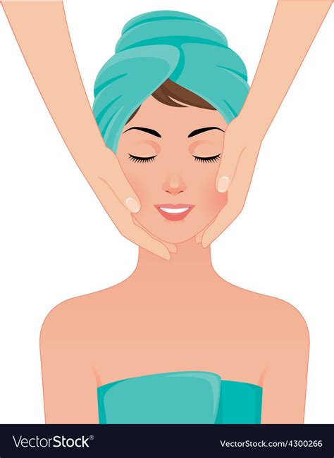 Girl Gets A Face Massage In Spa Salon Royalty Free Vector