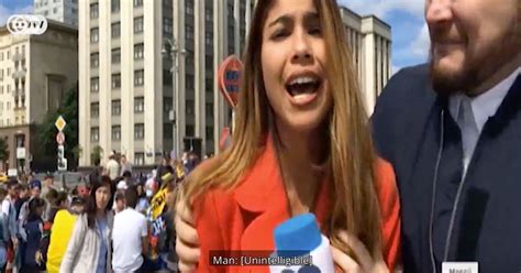 Female World Cup 2018 Reporter Kissed And Groped On Breast By Fan On Live Tv Mirror Online