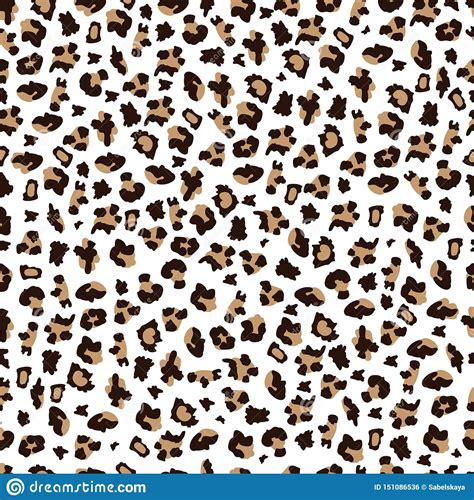 Exotic Leopard Print Seamless Pattern On White Background