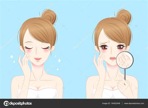 Woman With Skincare Problem Stock Vector Image By ©estherqueen999