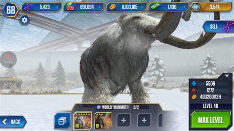 Jurassic World The Game Wooly Mammoth Level 40 Youtube