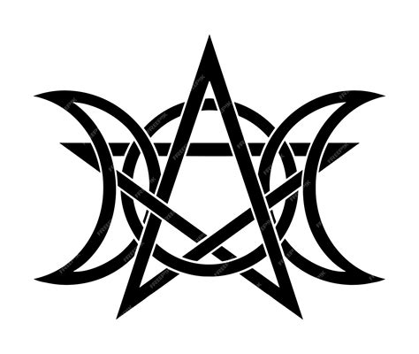 Premium Vector Triple Moon Pentagram