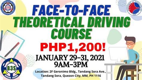 15 Hours Theoretical Driving Course For Only Php1200 B3s Driving