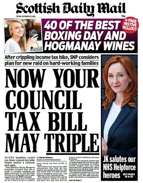 Scotlands Papers Scottish Council Tax Bills Set To Soar Bbc News