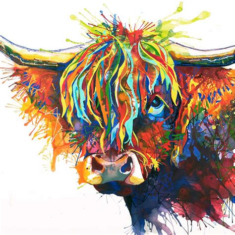Highland Fling Original Highland Cow Painting By Sarah Taylor
