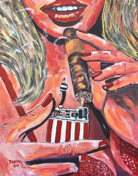 New Cohiba Cigar Lady Original Art Painting Dan Byl Contemporary Modern