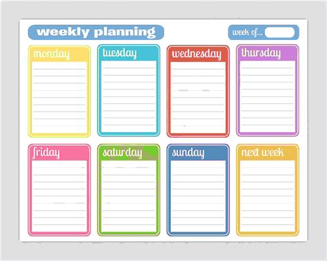 Free Weekly Planner Template Memo Formats Free Planner Template