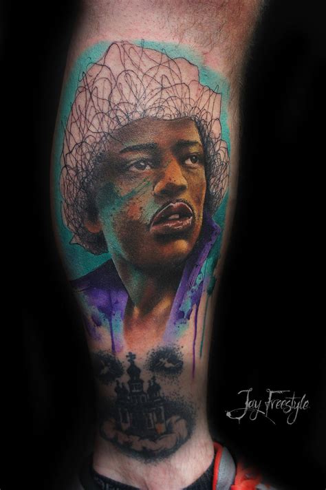 Jaystyle Jimi Hendrix Leg Tattoo By Jayfreestyle On Deviantart